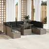 Image de vidaXL Ensemble de canapé de jardin 10 pcs Gris Poly rotin