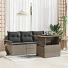 Image de vidaXL Ensemble de canapé de jardin 5 pc Gris Poly rotin