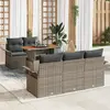 Image de vidaXL Ensemble de canapé de jardin 6 pcs Gris Poly rotin