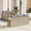 Image de vidaXL Ensemble de canapé de jardin 6 pcs Beige Poly rotin