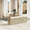 Image de vidaXL Ensemble de canapé de jardin 8 pc Beige Poly rotin