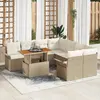 Image de vidaXL Ensemble de canapé de jardin 9 pc Beige Poly rotin