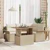 Image de vidaXL Ensemble de canapé de jardin 5 pc Beige Poly rotin