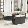 Image de vidaXL Ensemble de canapé de jardin 9 pcs Noir Poly rotin