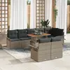 Image de vidaXL Ensemble de canapé de jardin 9 pcs Gris Poly rotin