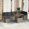 Image de vidaXL Ensemble de canapé de jardin 8 pcs Gris Poly rotin