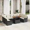Image de vidaXL Ensemble de canapé de jardin 10 pc Noir Poly rotin