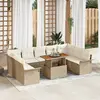 Image de vidaXL Ensemble de canapé de jardin 10 pc Beige Poly rotin
