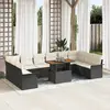 Image de vidaXL Ensemble de canapé de jardin 9 pc Noir Poly rotin