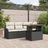Image de vidaXL Ensemble de canapé de jardin avec stockage 5 pcs Noir polyrotin