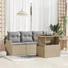 Image de vidaXL Ensemble de canapé de jardin 5 pcs Beige polyrotin