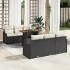 Image de vidaXL Ensemble de canapé de jardin 7 pcs Noir Poly rotin