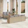 Image de vidaXL Ensemble de canapé de jardin 8 pcs Beige Poly rotin
