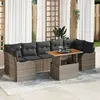 Image de vidaXL Ensemble de canapé de jardin 8 pc Gris Poly rotin