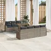 Image de vidaXL Ensemble de canapé de jardin 9 pcs Gris Poly rotin