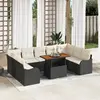 Image de vidaXL Ensemble de canapé de jardin 10 pc Noir Poly rotin