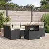 Image de vidaXL Ensemble de canapé de jardin 7 pc Noir Poly rotin