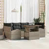 Image de vidaXL Ensemble de canapé de jardin 7 pcs Gris Poly rotin