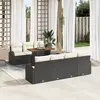 Image de vidaXL Ensemble de canapé de jardin 8 pc Noir Poly rotin