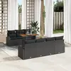 Image de vidaXL Ensemble de canapé de jardin 8 pcs Noir Poly rotin