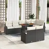 Image de vidaXL Ensemble de canapé de jardin 9 pc Noir Poly rotin