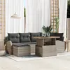 Image de vidaXL Ensemble de canapé de jardin 7 pc Gris Poly rotin