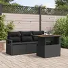 Image de vidaXL Ensemble de canapé de jardin 5 pc Noir Poly rotin