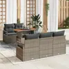 Image de vidaXL Ensemble de canapé de jardin 6 pc Gris Poly rotin