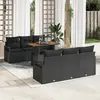 Image de vidaXL Ensemble de canapé de jardin 7 pc Noir Poly rotin