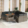 Image de vidaXL Ensemble de canapé de jardin 9 pcs Gris Poly rotin