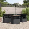 Image de vidaXL Ensemble de canapé de jardin 6 pc Noir Poly rotin
