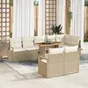 Image de vidaXL Ensemble de canapé de jardin 9 pc Beige Poly rotin