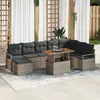 Image de vidaXL Ensemble de canapé de jardin 9 pcs Gris Poly rotin