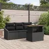 Image de vidaXL Ensemble de canapé de jardin 5 pc Noir Poly rotin