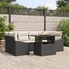 Image de vidaXL Ensemble de canapé de jardin 7 pc Noir Poly rotin