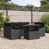 Image de vidaXL Ensemble de canapé de jardin 7 pc Noir Poly rotin