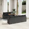 Image de vidaXL Ensemble de canapé de jardin 8 pc Noir Poly rotin