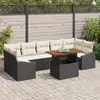 Image de vidaXL Ensemble de canapé de jardin 8 pc Noir et Beige