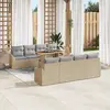 Image de vidaXL Ensemble de canapé de jardin 9 pc Beige Poly rotin