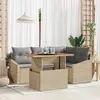 Image de vidaXL Ensemble de canapé de jardin 5 pc Beige Poly rotin
