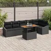 Image de vidaXL Ensemble de canapé de jardin 7 pcs Noir Poly rotin