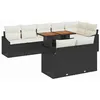 Image de vidaXL Ensemble de canapé de jardin 9 pcs Noir Poly rotin, Canapé de jardin et terrasse, moderne, léger, résistant aux UV, avec table réglable, design pratique
