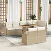 Image de vidaXL Ensemble de canapé de jardin 9 pcs Beige Poly rotin