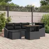 Image de vidaXL Ensemble de canapé de jardin 7 pc Noir Poly rotin