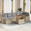 Image de vidaXL Ensemble de canapé de jardin 8 pc Beige Poly rotin