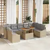 Image de vidaXL Ensemble de canapé de jardin 10 pc Beige Poly rotin