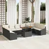Image de vidaXL Ensemble de canapé de jardin 11 pc Noir Poly rotin