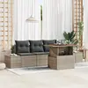 Image de vidaXL Ensemble de canapé de jardin 5 pc Gris Poly rotin