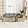 Image de vidaXL Ensemble de canapé de jardin 5 pc Beige Poly rotin