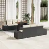 Image de vidaXL Ensemble de canapé de jardin 7 pcs Noir Poly rotin